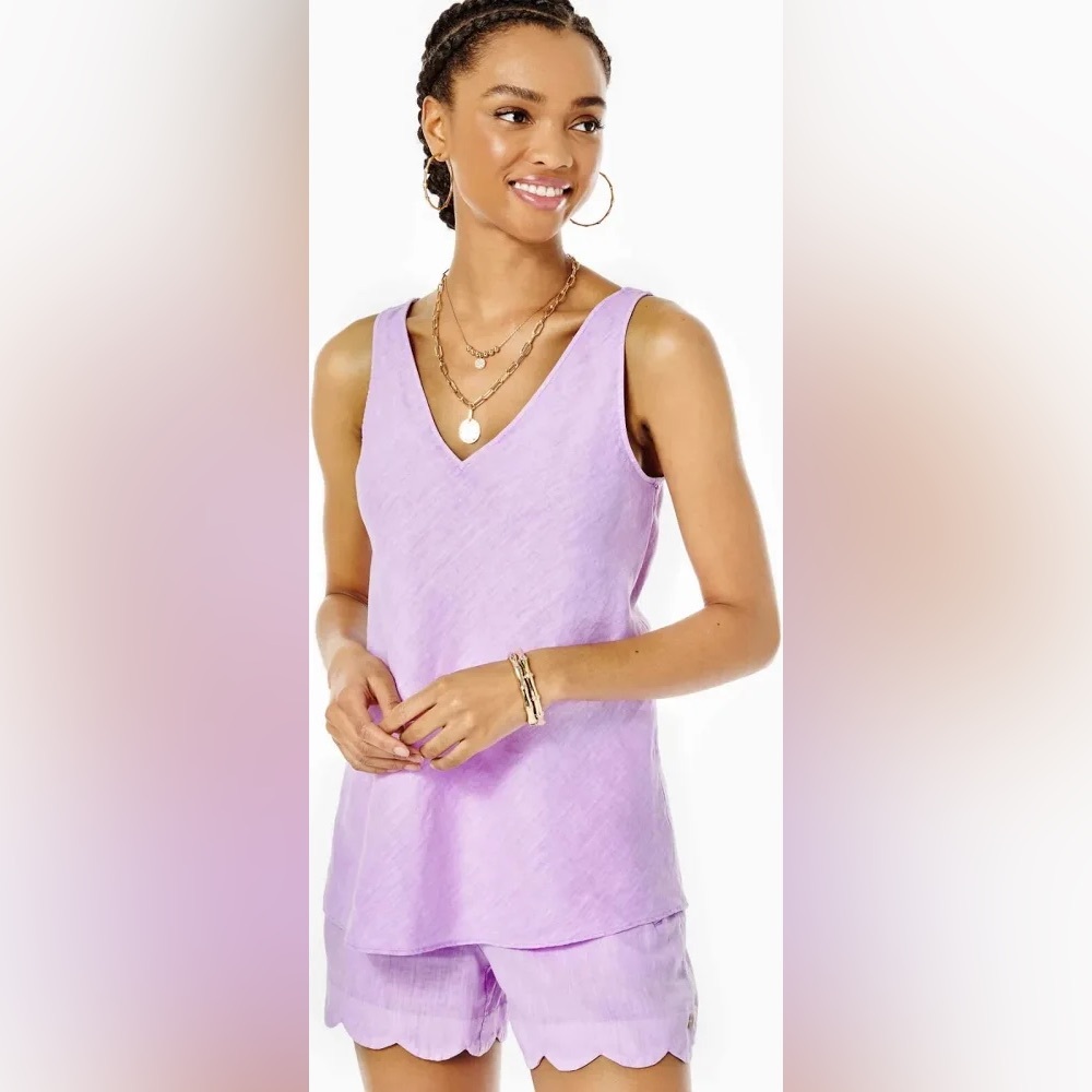 The Lilly Pulitzer Florin Sleeveless Top in Purple Iris NWT Size XS